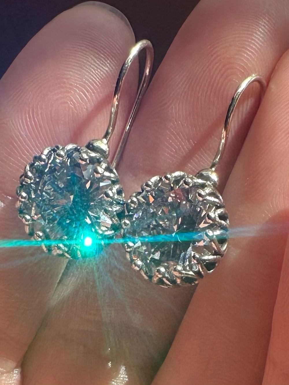 Sterling Silver Diamond-like Drop Earrings - Sparkling White (approx. 2.5carats)